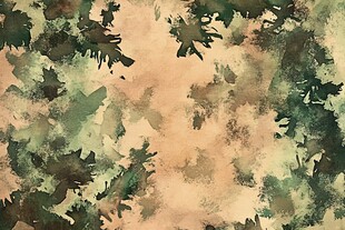 水彩绘就的绿意斑驳背景