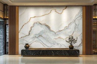 大理石山水背景墙 大气典雅