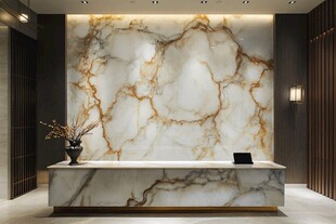 奢华大理石前台接待区