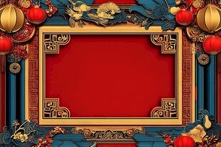 中式传统喜庆边框背景图