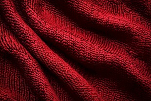红色针织布料纹理特写