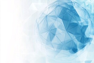 蓝色多边形地球科技背景图