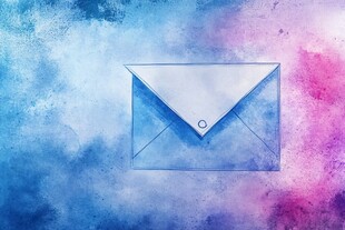 水彩风格的简约信封图案