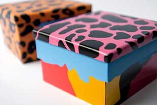 多彩豹纹图案精美收纳盒