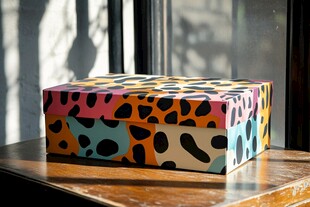 多彩豹纹图案收纳盒