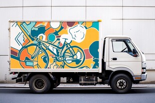 彩绘货车 街头艺术风景线