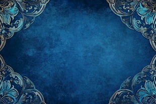 蓝色复古花纹背景图