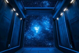 科幻空间中的璀璨星空