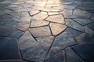 石砌地面纹理 光影交错