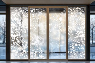冬日玻璃雪花装饰场景