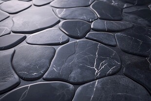 黑色不规则石板地面纹理