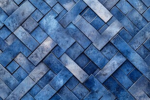 蓝色交错瓷砖纹理背景