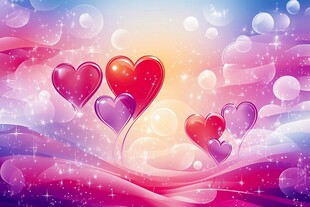 梦幻爱心浪漫背景图