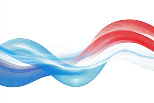 红蓝飘带波浪背景图案