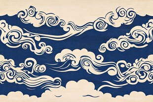 中式海浪云纹传统图案