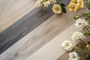 多彩木地板搭配清新花卉