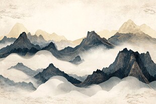 水墨群山间 云雾绕峰巅