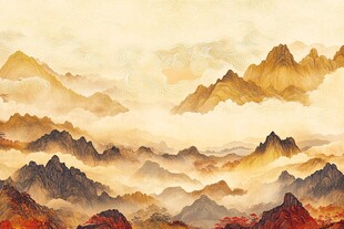 水墨群山间 云雾漫秋色