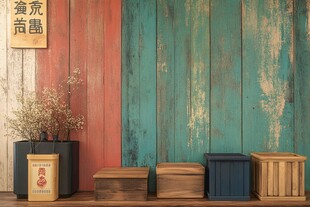 复古风墙面与木质物件