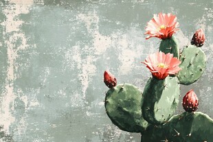 仙人掌绽放的艳丽花朵