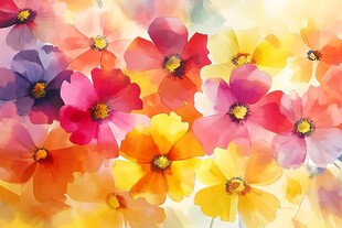 缤纷水彩花卉 绚烂之美