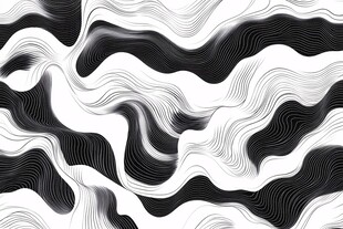 黑白波浪抽象纹理图案
