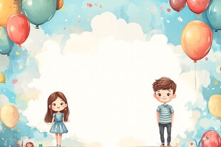 童趣时光 男孩女孩与气球