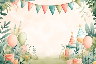 梦幻派对场景装饰插画