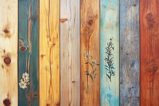多彩手绘木板拼接纹理