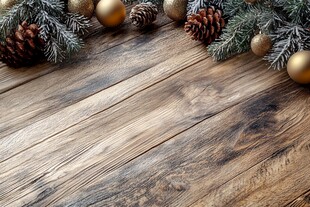 圣诞装饰装点木质背景