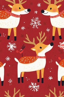 圣诞驯鹿雪花图案设计