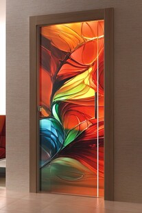 绚丽彩艺玻璃门艺术之美