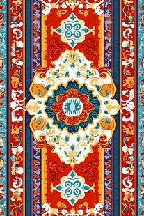 复古民族风几何花卉图案