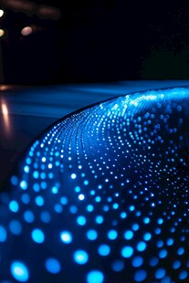 蓝色流动点状光影效果