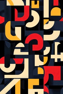 抽象几何字母艺术图案