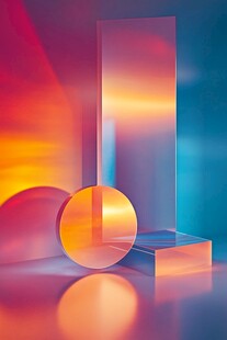 炫彩几何立体抽象背景图