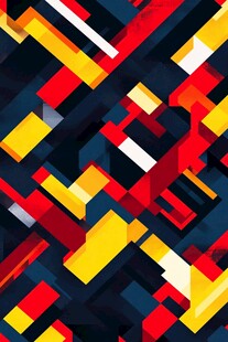 多彩几何拼接抽象图案