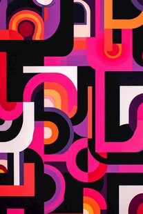 多彩几何图案抽象艺术画面