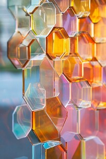 梦幻多彩六边形玻璃装饰