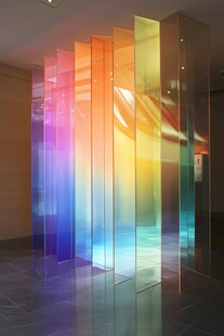彩色透明柱艺术装置展示