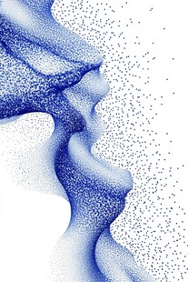 蓝色粒子动态抽象艺术画面
