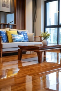 简约温馨客厅木地板家居风