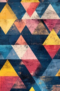 多彩几何三角形复古图案