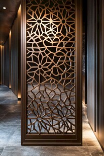 中式镂空雕花隔断