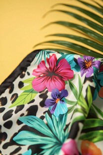 豹纹花卉图案时尚布料