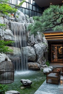 室内山水景观别致庭院