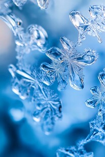 梦幻冰晶雪花微观之美