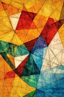 多彩几何拼接抽象艺术图案