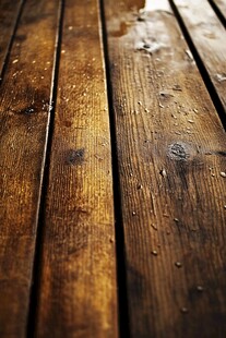 潮湿木质地板纹理特写