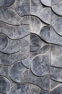 灰色波浪纹石质墙面纹理